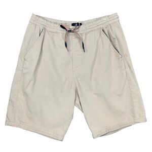 7 For All Mankind Short Mens M Medium Beachside Drawstring Beige Stretch Cotton